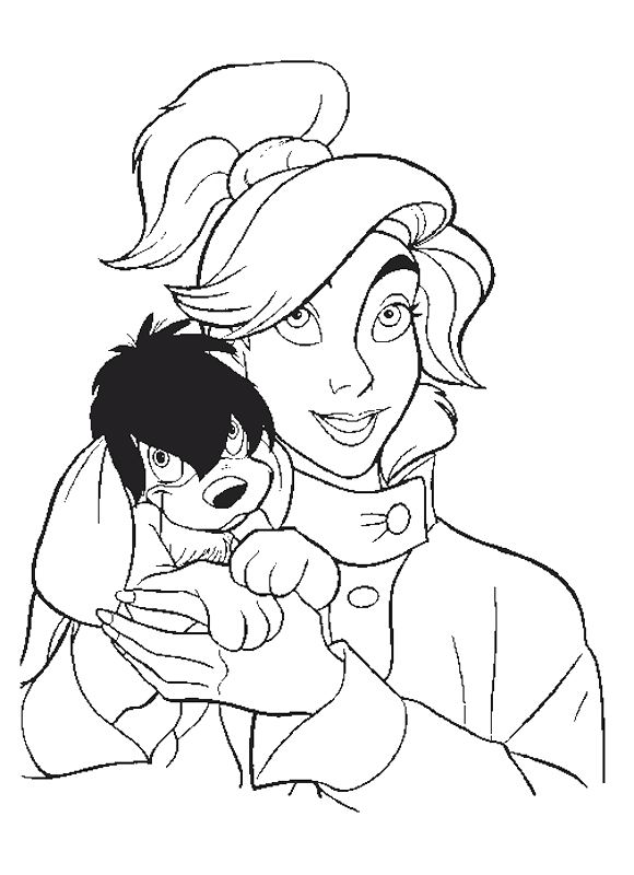 coloriage anastasia porte son chien